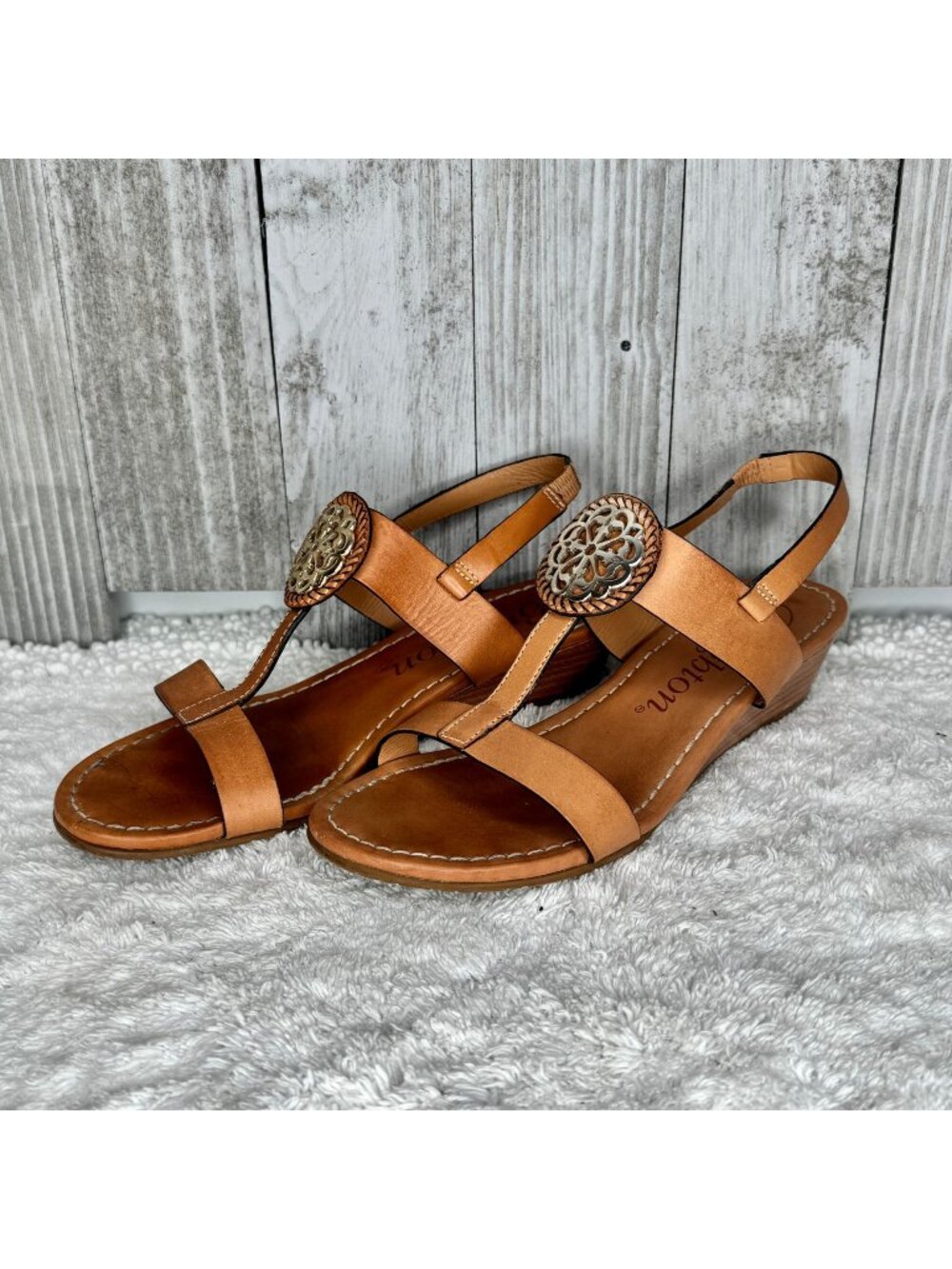 Brighton Layna Sandals Tan Leather 7M